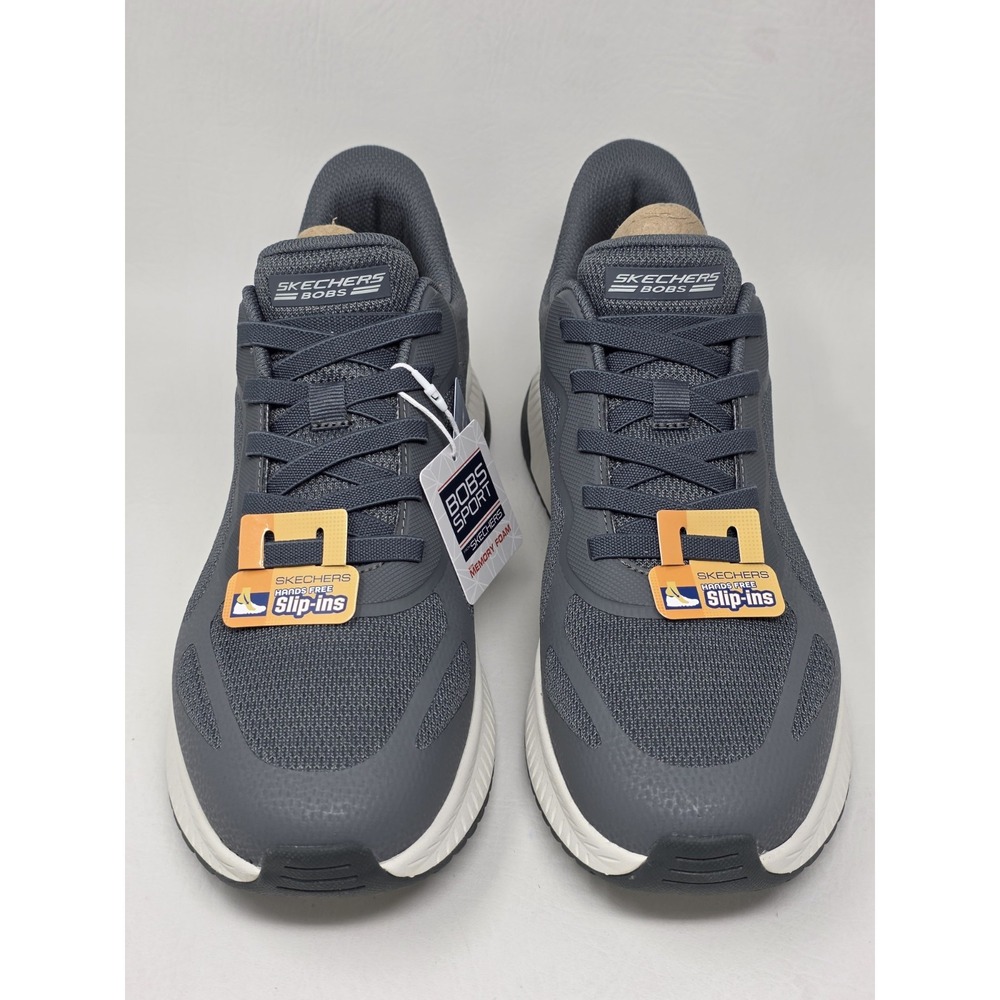 SKECHERS Slip-ins BOBS Size 10 Mens Sport Squad Chaos 4 Shoes Gray 118423 New - Picture 4 of 9